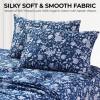 imageAzores 300 Thread Count Organic Cotton Deep Pocket Bed Sheet Set Fits up to 19 Inch Mattress  California King CarolinaYellowDark Blue