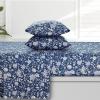 imageAzores 300 Thread Count Organic Cotton Deep Pocket Bed Sheet Set Fits up to 19 Inch Mattress  California King CarolinaYellowDark Blue
