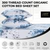 imageAzores 300 Thread Count Organic Cotton Deep Pocket Bed Sheet Set Fits up to 19 Inch Mattress  California King CarolinaYellowGray