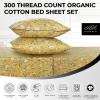 imageAzores 300 Thread Count Organic Cotton Deep Pocket Bed Sheet Set Fits up to 19 Inch Mattress  California King CarolinaYellowYellow