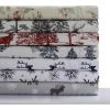 imageTribeca Living 100 Cotton Flannel Sheet Set  200 GSM Deep Pocket Ultra Soft ampamp Cozy California King Damask PrintedCheckered Buck