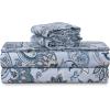 imageTribeca Living 100 Cotton Flannel Sheet Set  200 GSM Deep Pocket Ultra Soft ampamp Cozy California King Damask PrintedGuliana Paisley