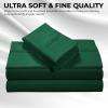 imageTribeca Living MF110DPSSCKPU Solid Deep Pocket Sheet Set California King PurpleEmerald Green