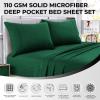 imageTribeca Living MF110DPSSCKPU Solid Deep Pocket Sheet Set California King PurpleEmerald Green