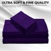 imageTribeca Living MF110DPSSCKPU Solid Deep Pocket Sheet Set California King PurpleFig