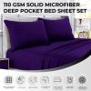 imageTribeca Living MF110DPSSCKPU Solid Deep Pocket Sheet Set California King PurpleFig
