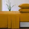 imageTribeca Living MF110DPSSCKPU Solid Deep Pocket Sheet Set California King PurpleHoney Mustard