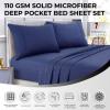imageTribeca Living MF110DPSSCKPU Solid Deep Pocket Sheet Set California King PurpleMoonlight Blue