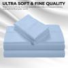imageTribeca Living MF110DPSSCKPU Solid Deep Pocket Sheet Set California King PurpleOxford Blue