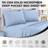 imageTribeca Living MF110DPSSCKPU Solid Deep Pocket Sheet Set California King PurpleOxford Blue