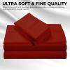 imageTribeca Living MF110DPSSCKPU Solid Deep Pocket Sheet Set California King PurpleRust
