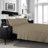 imageTribeca Living MF110DPSSCKPU Solid Deep Pocket Sheet Set California King PurpleTaupe