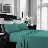 imageTribeca Living MF110DPSSCKPU Solid Deep Pocket Sheet Set California King PurpleTeal