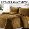imageTribeca Living Oversized Velvet Quilt 2Piece Twin Bed Set 260GSM Soft Quilted Velvet Includes One Quilt ampamp One Sham CamelCamel
