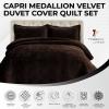 imageTribeca Living Oversized Velvet Quilt 2Piece Twin Bed Set 260GSM Soft Quilted Velvet Includes One Quilt ampamp One Sham CamelChocolate