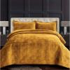 imageTribeca Living Oversized Velvet Quilt 2Piece Twin Bed Set 260GSM Soft Quilted Velvet Includes One Quilt ampamp One Sham CamelGold