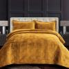 imageTribeca Living Oversized Velvet Quilt 2Piece Twin Bed Set 260GSM Soft Quilted Velvet Includes One Quilt ampamp One Sham CamelGold