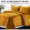 imageTribeca Living Oversized Velvet Quilt 2Piece Twin Bed Set 260GSM Soft Quilted Velvet Includes One Quilt ampamp One Sham CamelGold