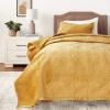imageTribeca Living Oversized Velvet Quilt 2Piece Twin Bed Set 260GSM Soft Quilted Velvet Includes One Quilt ampamp One Sham CamelGold