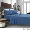imageTribeca Living SOLFL170SSCKCH Solid 5Ounce Flannel Extra Deep Pocket Cal Chocolate California King Sheet SetDark Blue