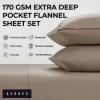 imageTribeca Living Solid Flannel Cal King Sheet Set Super Soft 100 Cotton Extra Deep Pockets NaturalCamel