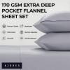 imageTribeca Living Solid Flannel Cal King Sheet Set Super Soft 100 Cotton Extra Deep Pockets NaturalGrey