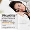 imageTribeca Living Solid Flannel Cal King Sheet Set Super Soft 100 Cotton Extra Deep Pockets NaturalMulticolor