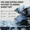 imageTribeca Living Solid Flannel Cal King Sheet Set Super Soft 100 Cotton Extra Deep Pockets NaturalMulticolor