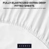 imageTribeca Living Solid Flannel Cal King Sheet Set Super Soft 100 Cotton Extra Deep Pockets NaturalMulticolor