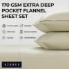 imageTribeca Living Solid Flannel Cal King Sheet Set Super Soft 100 Cotton Extra Deep Pockets NaturalNatural