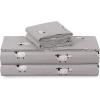 imageTribeca Living Solid Flannel Cal King Sheet Set Super Soft 100 Cotton Extra Deep Pockets NaturalSheep