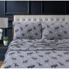 imageTribeca Living 100 Cotton Flannel Sheet Set  200 GSM Deep Pocket Ultra Soft ampamp Cozy California King Damask PrintedCheckered Buck