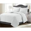 imageTribeca Living FLOQUILTTWBL Lyon Printed Oversized Geometric Quilt Set Twin Floral MultiWhite