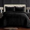 imageTribeca Living Oversized Velvet Quilt 2Piece Twin Bed Set 260GSM Soft Quilted Velvet Includes One Quilt ampamp One Sham CamelBlack