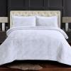 imageTribeca Living Oversized Velvet Quilt 2Piece Twin Bed Set 260GSM Soft Quilted Velvet Includes One Quilt ampamp One Sham CamelWhite