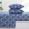 imageTribeca Living Solid Flannel Cal King Sheet Set Super Soft 100 Cotton Extra Deep Pockets NaturalBlue