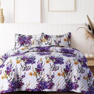 imageAZORES HOME Chloe Floral Printed UltraSoft 2Piece Oversized Quilt Set Easy Care and Fade Resistant  Twin GreenSerena Multicolor