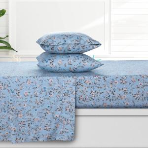 imageAzores 300 Thread Count Organic Cotton Deep Pocket Bed Sheet Set Fits up to 19 Inch Mattress  California King CarolinaYellowBlue