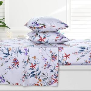 imageAzores 300 Thread Count Organic Cotton Deep Pocket Bed Sheet Set Fits up to 19 Inch Mattress  California King CarolinaYellowMulticolor