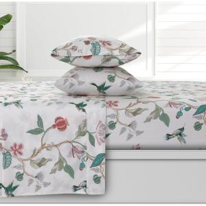 imageAzores 300 Thread Count Organic Cotton Deep Pocket Bed Sheet Set Fits up to 19 Inch Mattress  California King CarolinaYellowSelena Multicolor