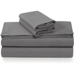 imageTribeca Living 100 Cotton Flannel Sheet Set  200 GSM Deep Pocket Ultra Soft ampamp Cozy California King Damask PrintedGreyWet Weather