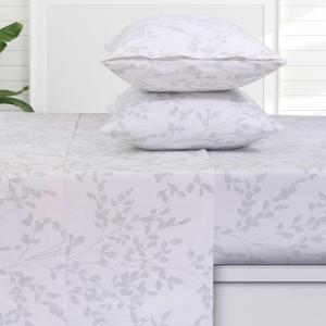 imageTribeca Living 100 Cotton Flannel Sheet Set  200 GSM Deep Pocket Ultra Soft ampamp Cozy California King Damask PrintedLiliana Floral
