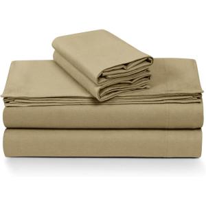 imageTribeca Living 100 Cotton Flannel Sheet Set  200 GSM Deep Pocket Ultra Soft ampamp Cozy California King Damask PrintedMacchiato