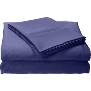 imageTribeca Living MF110DPSSCKPU Solid Deep Pocket Sheet Set California King PurpleMoonlight Blue