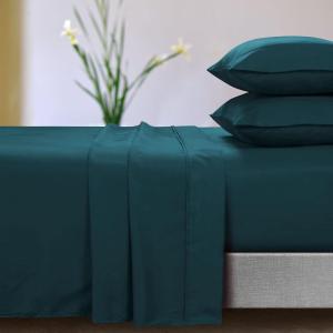 imageTribeca Living MF110DPSSCKPU Solid Deep Pocket Sheet Set California King PurplePlatinum