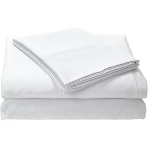 imageTribeca Living MF110DPSSCKPU Solid Deep Pocket Sheet Set California King PurpleWhite