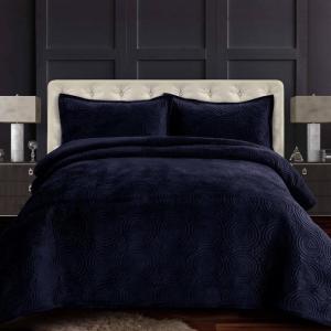 imageTribeca Living Oversized Velvet Quilt 2Piece Twin Bed Set 260GSM Soft Quilted Velvet Includes One Quilt ampamp One Sham CamelIndigo