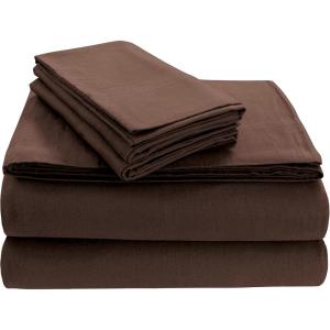 imageTribeca Living SOLFL170SSCKCH Solid 5Ounce Flannel Extra Deep Pocket Cal Chocolate California King Sheet SetChocolate