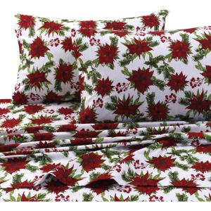 imageTribeca Living SOLFL170SSCKCH Solid 5Ounce Flannel Extra Deep Pocket Cal Chocolate California King Sheet SetChristmas Joy