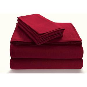 imageTribeca Living SOLFL170SSCKCH Solid 5Ounce Flannel Extra Deep Pocket Cal Chocolate California King Sheet SetDeep Red